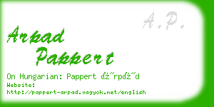 arpad pappert business card